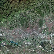Satellite picture of Zagreb.