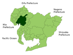 Location of Nagoya in  Aichi