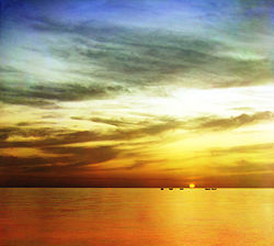 Photo of the Black Sea near Gagra, taken in 1915 by Sergei Mikhailovich Prokudin-Gorskii, (1863-1944), a Russian photographer who pioneered color photography.