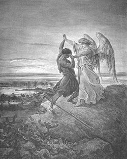 Jacob Wrestling with the Angel by  Gustave Doré (1855)