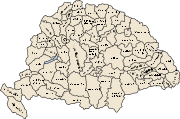 Map of the counties in the Lands of the Crown of St. Stephen (the Kingdom of Hungary proper and Croatia-Slavonia) around 1880