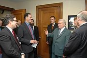 Wałęsa with former United States Senator Rick Santorum