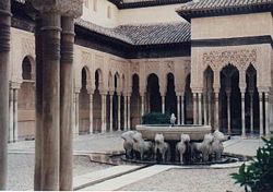 The Court of the Lions features a unique example of Islamic animal statues.