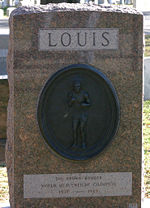 Joe Louis' headstone in Arlington National Cemetery.
