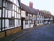 Historic timber framed houses in Warwick, England.
