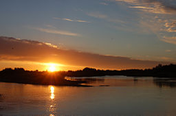 Sunset over the Orange River near Upington in the Northern Cape