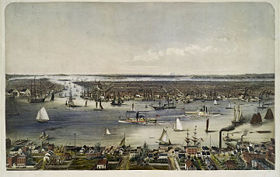New York City and the East River, 1848