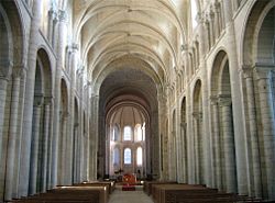 The nave of the abbey church of Saint-Georges, Boscherville, has pointed transverse ribs.