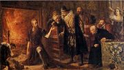 "The Alchemist Michał Sędziwój," oil on board by Jan Matejko, 73×130cm, Museum of Arts (Łódź)