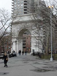The Washington Square Arch in Greenwich Village, Manhattan.