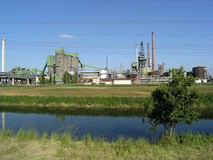 Hydrocarbons are obtained by refining petroleum at refineries such as this one.