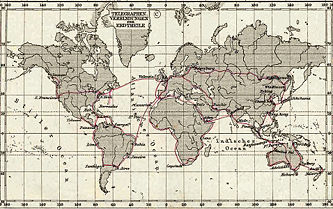 Major telegraph lines in 1891.