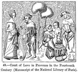 Court of Love in Provence in the fourteenth century (after a manuscript in the Bibliothèque Nationale, Paris).