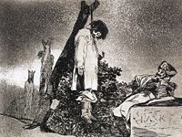 Etching of a hanging by Francisco Goya.