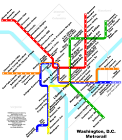 The Washington Metro subway map