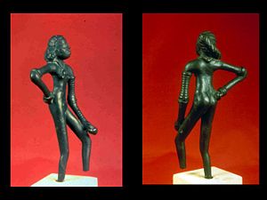 "The Dancing girl" artifact found in Mohenjo Daro