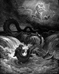 God confronts Leviathan.