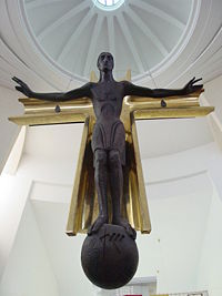 Cross over the alter in the Liesing Community Church, Vienna.