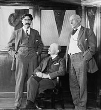 Ernest Thompson Seton (left) with Baden-Powell (seated) and fellow Boy Scouts of America pioneer Dan Beard (right)