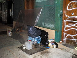Many homeless keep all their possessions with them since they have no access to storage