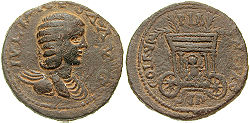 Phoenician coin shows Astarte and her chariot