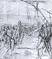 La Expulsión de los Moriscos. A drawing by Vicente Carducho. Museo del Prado, Madrid.