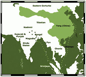 I Ching's travel map of seventh century.