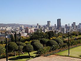 The central area of Pretoria viewed from the Union Buildings.
