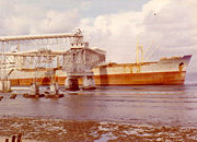 A ship being loaded with phosphate in Nauru