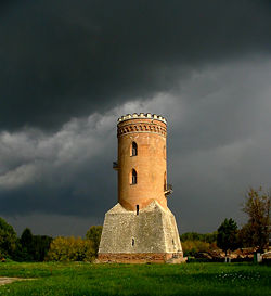 The Chindia Tower, part of the Târgovişte citadel site. This dramatic image was made September 29, 2006, by Cristian Chirita.