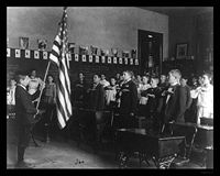 U.S. schoolchildren recite the Pledge of Allegiance.
