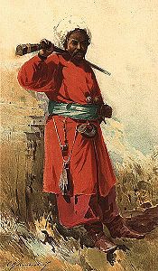 A Zaporozhian Cossack painted by Serhiy Vasylkivskiy c. nineteenth century.