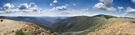 The Great Dividing Range as seen from near Mt. Hotham, Victoria.
