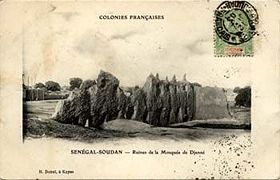 Ruins of the original mosque, as seen in this turn of the century French postcard.