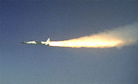 The X-43A, scramjet shortly after booster ignition