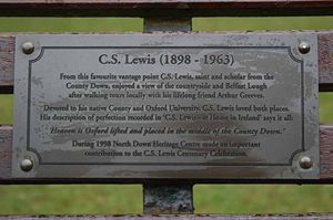 Plaque on a park-bench in Bangor, County Down.