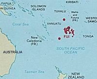 Fiji's location in Oceania