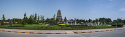 The Big Wild Goose Pagoda of Xī'ān, China. The Big Wild Goose Pagoda in Xī'ān, Shǎnxī Province, China, was both the starting and ending point of this epic journey. A statue of Xuánzàng can be seen near the right of this panorama.