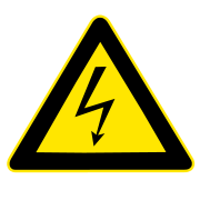 International safety symbol "Caution, risk of electric shock" (ISO 3864), colloquially known as the high voltage symbol