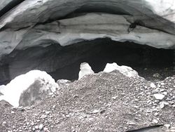 The Reichenbach emerges from the melting ice