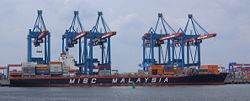 Portainer gantry cranes at the Hamburg Harbour