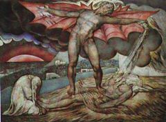 One of William Blake's portrayal of Satan afflicting Job with boils.