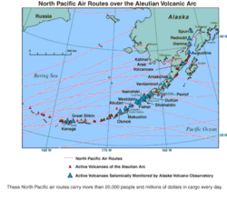 Active Aleutian volcanoes