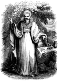 Charles Knight, "Arch-Druid in his full Judicial Costume" etching from Old England: A Pictorial Museum (1845)