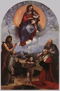 Madonna di Foligno painted by Raffaello Sanzio.