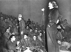 Entertaining U.S. troops in Germany in 1944