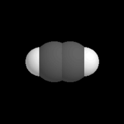 A model of the alkyne called ethyne.