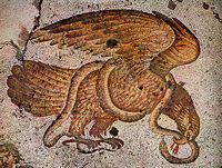 Eagle and Snake, sixth-century mosaic flooring in the Grand Imperial Palace, Constantinople