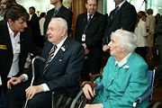 Gough Whitlam with wife Margaret at Parliament House for the national apology to the Stolen Generations in February 2008.