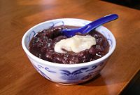 Shiruko with genmai mochi.